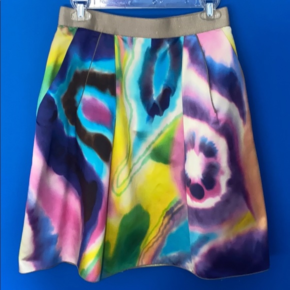 DOLCE & GABBANA Euro 42 Multi Satin Skirt - Picture 1 of 8